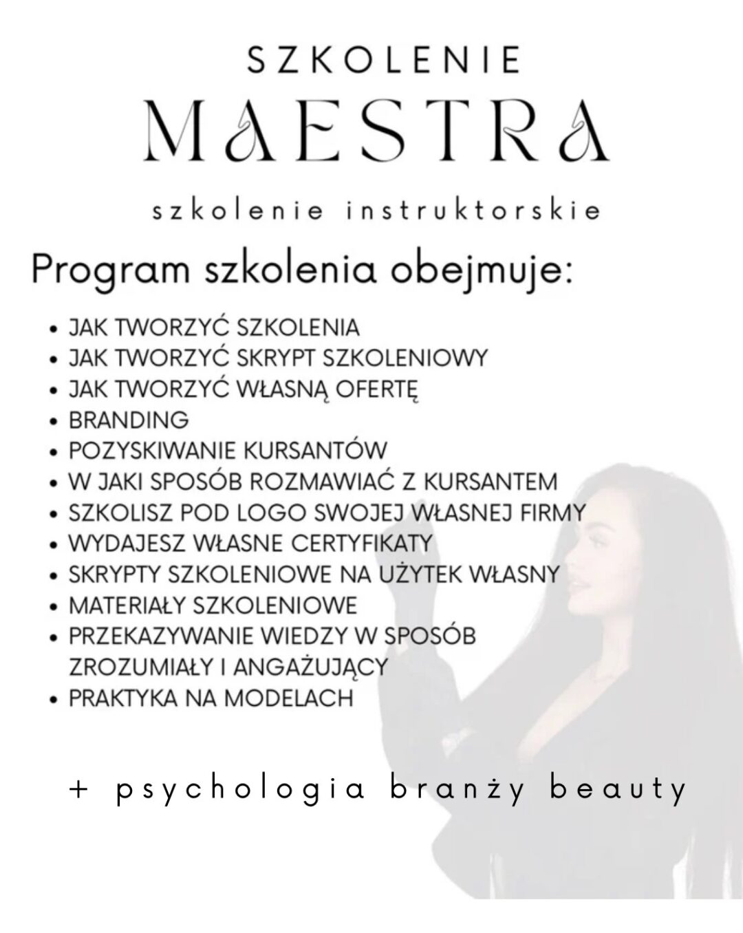MAESTRA - szkolenie instruktorskie dla branży beauty